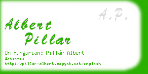albert pillar business card